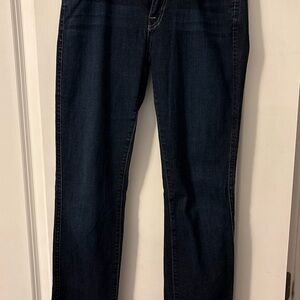 Seven7 Dark Blue Straight Leg Women's Jeans